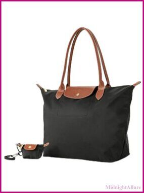 2PCS Large Nylon Tote Bag Set Satchel French Purse for Women Work Travel